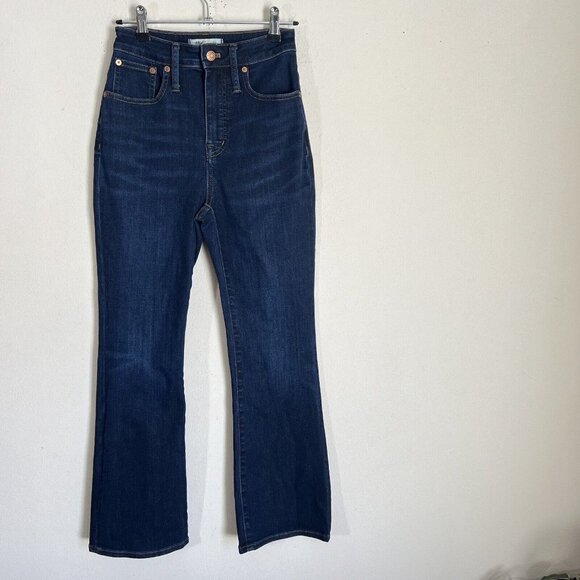 Madewell Jeans Women's 23 Curvy Cali Demi Boot Cut Blue Whiskers Stretch Denim - Picture 9 of 10